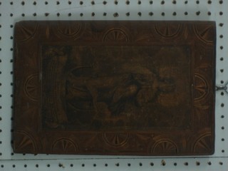 An 18th Century monochrome print of Oratio contained in a marquetry frame 13" x 9" ILLUSTRATED