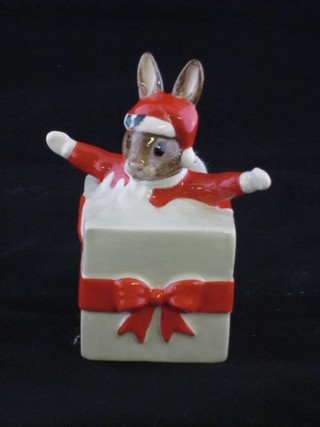 A Royal Doulton Christmas Surprise Bunnykins figure DB146 2"