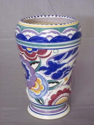 A cylindrical Poole vase, base impressed Poole England and incised 172 7"