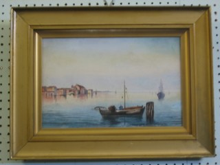 A 19th Century watercolour drawing "Moored Fishing Boat Off The Lagoon Venice" 8" x 12"