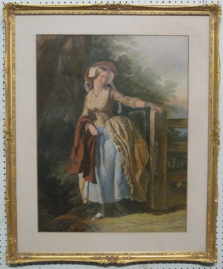 A Baxter print "Standing Lady" 24" x 18"