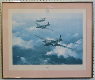Robert Taylor, a coloured print "Wellington Bombers" signed in  the margin by a Pilot 13" x 18"