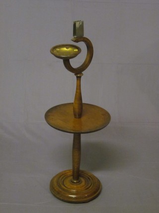 An Art Deco walnut pedestal ashtray