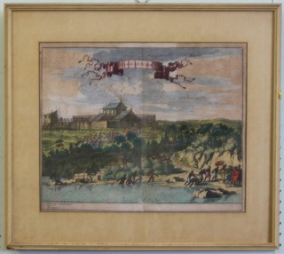 18th Century Continental coloured print "Alagoa Ad Austrum"  11" x 13"
