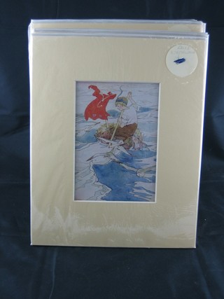 23 various coloured prints, all mounted, mostly Alice in Wonderland and Cecil Aldin