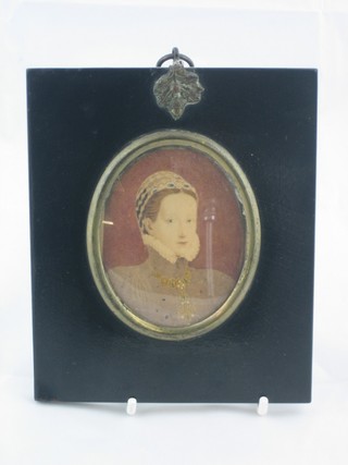 A portrait miniature of a Noble Woman 3"