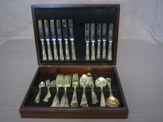 A canteen of silver plated Queens pattern flatware