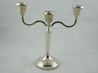 A modern silver 3 light candelabrum, Birmingham 1977 with  Jubilee hallmark 8 1/2"