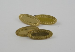 A pair of gentleman's 18ct oval gold cufflinks