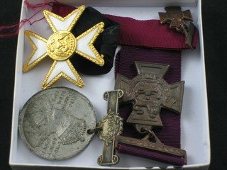 A copy of the Victoria Cross and miniature, an American white enamelled star and an unofficial Edward VII Coronation medal