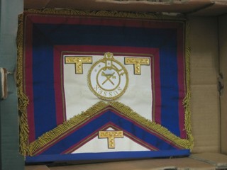 A collection of Masonic regalia comprising a Mark Master  Masons Provincial Grand Officers Apron and Past Assistant  Grand DC