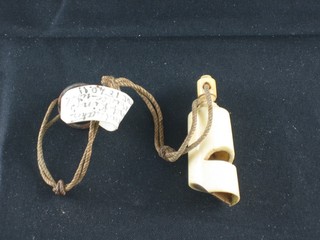 A 19th Century carved ivory whistle