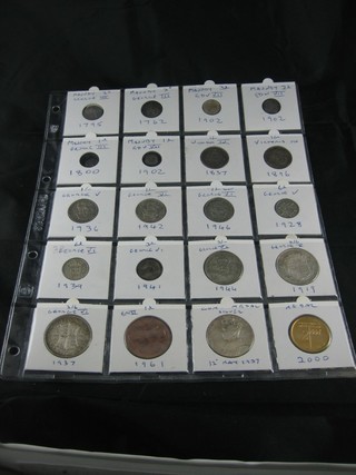 A George III 1862 Maundy thruppence together with 19 other  coins