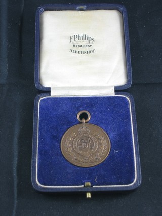A George V Royal Engineers bronzed medallion cased,