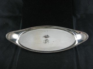 A 19th Century rectangular twin handled silver plated snuffer tray 10"