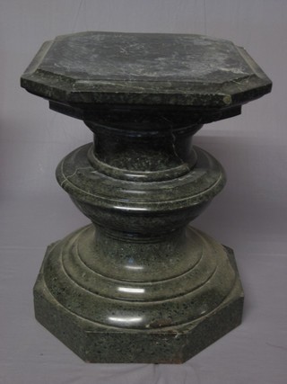 A Victorian granite pedestal 16"