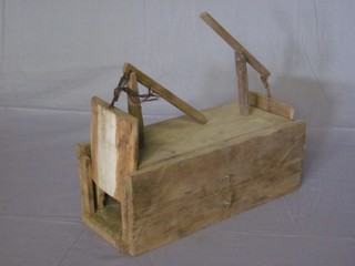 An 18th Century style wooden mouse trap 12"