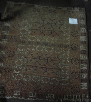 An Afghan rug heavily worn 48" x 45"