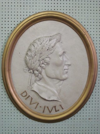 An oval plaque decorated Caesar marked Divi.Ivl 25"