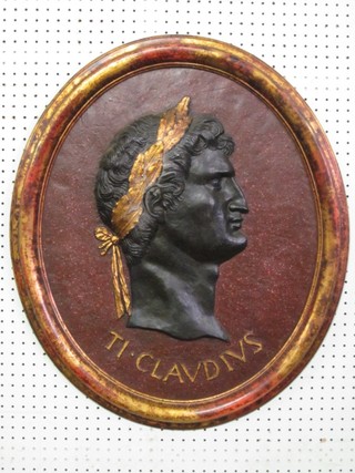 An oval plaque depicting Caesar marked Ti.Clvdivs 26"