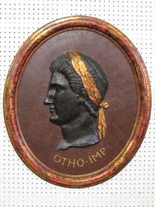 An oval plaque depicting Caesar marked Otho.Imp 26"