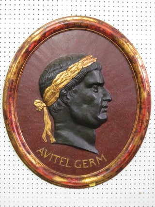 An oval plaque depicting Caesar marked Avitel.Germ 26"