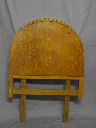 A pair of Art Deco limed oak arch shaped headboards 29"