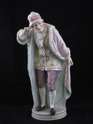 A 19th Century Continental figure of a standing gentleman, the base with arrow mark and impressed 236 9"