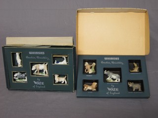 2 boxes containing 10 Wade miniature figures of animals