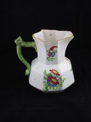 A Victorian octagonal pottery jug 6"