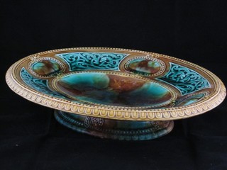 A Victorian Majolica oval shaped platter, the base impressed 760, 12"