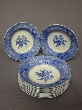 A set of 12 Spode blue and white pattern soup bowls, the bases marked Spode Camilla Copeland and with impressed mark 10"