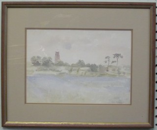 Greenwood, watercolour drawing "Hexford Church" 6 1/2" x 9"