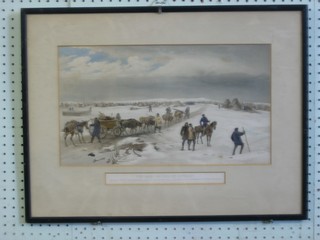 A coloured print "The Camp of the 1st Division Looking Northwards Towards the Camp of the 2nd Division" 10" x 17"