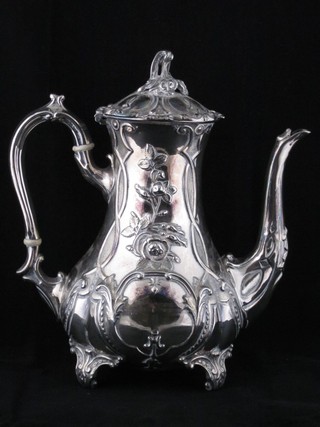 A Victorian Britannia metal coffee pot
