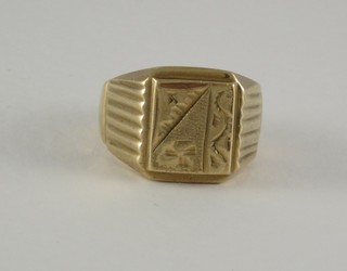 A gentleman's gilt metal signet ring