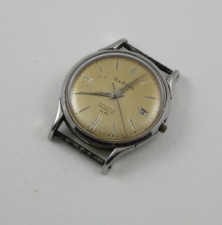 A gentleman's automatic wristwatch by Mappin contained in a stainless steel case