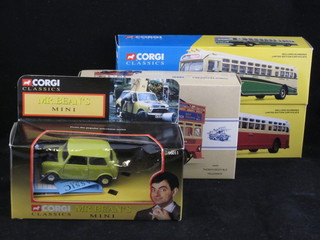 A Corgi model of a Thornycroft double decker bus, 2 Corgi 40th Anniversary Edition model buses and 54003 St Lewis and 54002  Madison Avenue