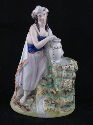 A 19th Century Staffordshire flat back figure - Ruth at the Well  7"