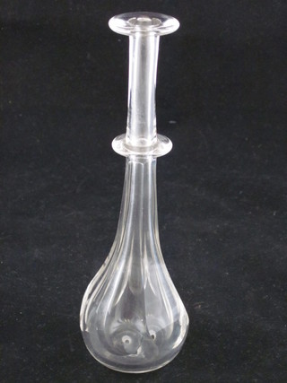 A Victorian faceted glass toddy lifter 7"