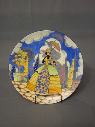 A Carltonware charger decorated a Crinoline lady 15"