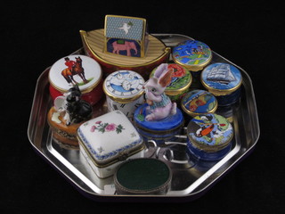 A Royal Crown Derby Noah's Ark figure, the base marked LX1 together with 6 Alstor trinket boxes and 5 others