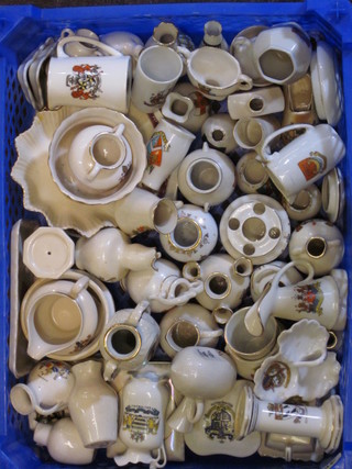 A collection of crested china