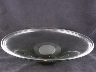 An oval Art Glass pedestal bowl 17"