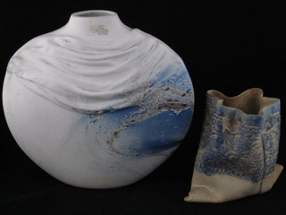 An Art Pottery vase 9" and 1 other 4"