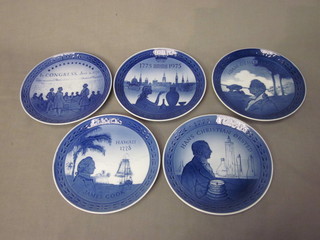 5 various Royal Copenhagen Bi-Centenary plates 1975-1979