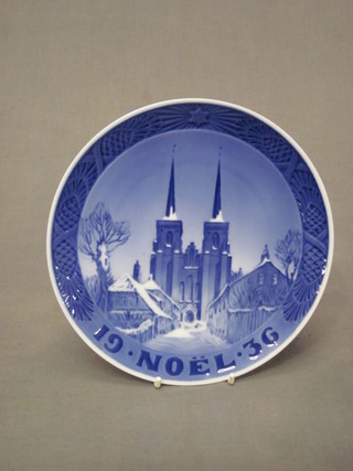 A Royal Copenhagen Christmas plate 1936, marked Noel 1936
