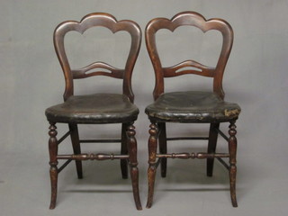 A pair of spoon back bedroom chairs with upholstered seats
