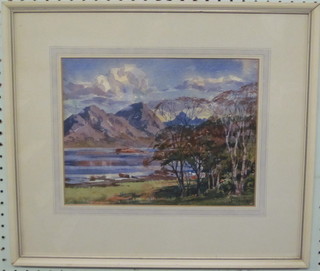 Stirling Gillespie, watercolour drawing "The Red Cuillins" 9" x  11 1/2" 