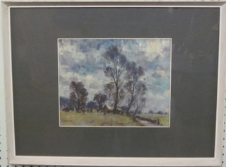 P R Hipkiss, watercolour "Winter Trees" 8" x 10"